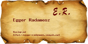 Egger Radamesz névjegykártya